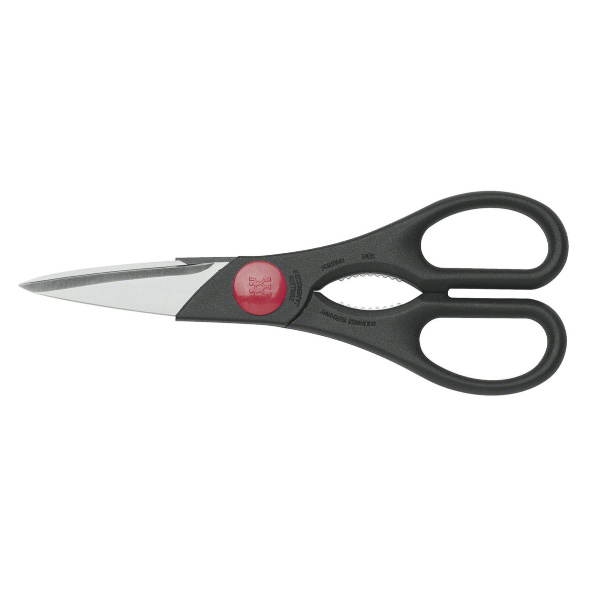 Sort Zwilling universalsaks på 20 cm med håndslebne stålblade