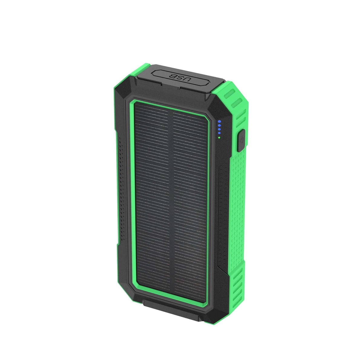 Powerkit powerbank på 30.000 mAh med solceller og trådløs opladning