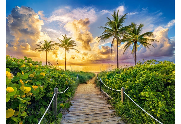 Castorland puslespil med 3000 brikker og motivet Colorful Sunrise in Miami