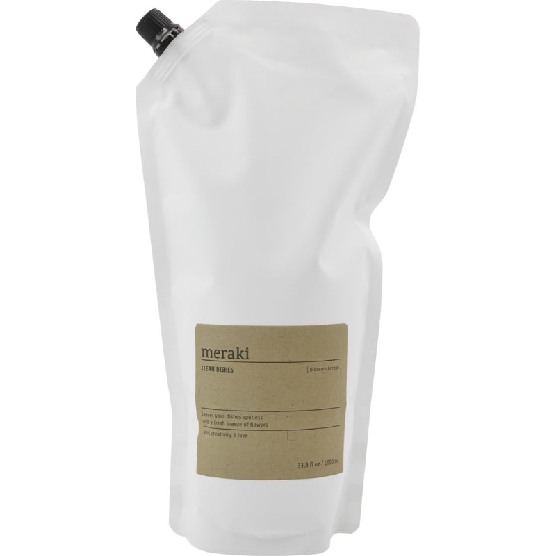 Meraki Blossom Breeze opvaskemiddel i refillpose på 1 L, hvid