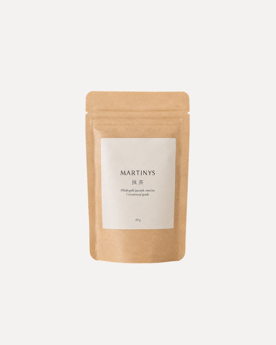 Emballage med Martinys økologisk matcha