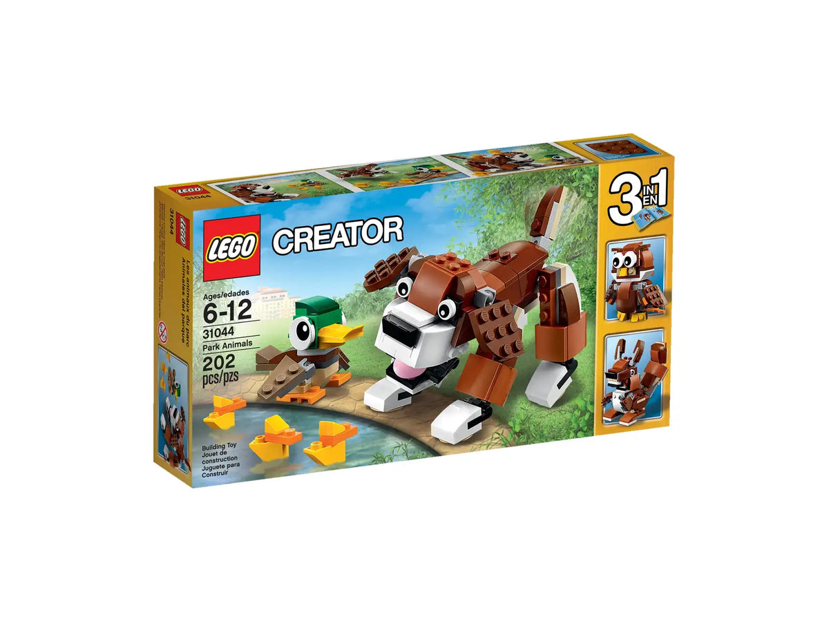 LEGO Creator 3 i 1 Parkdyr 31044 med legesyg hund, and og ællinger i autentiske farver