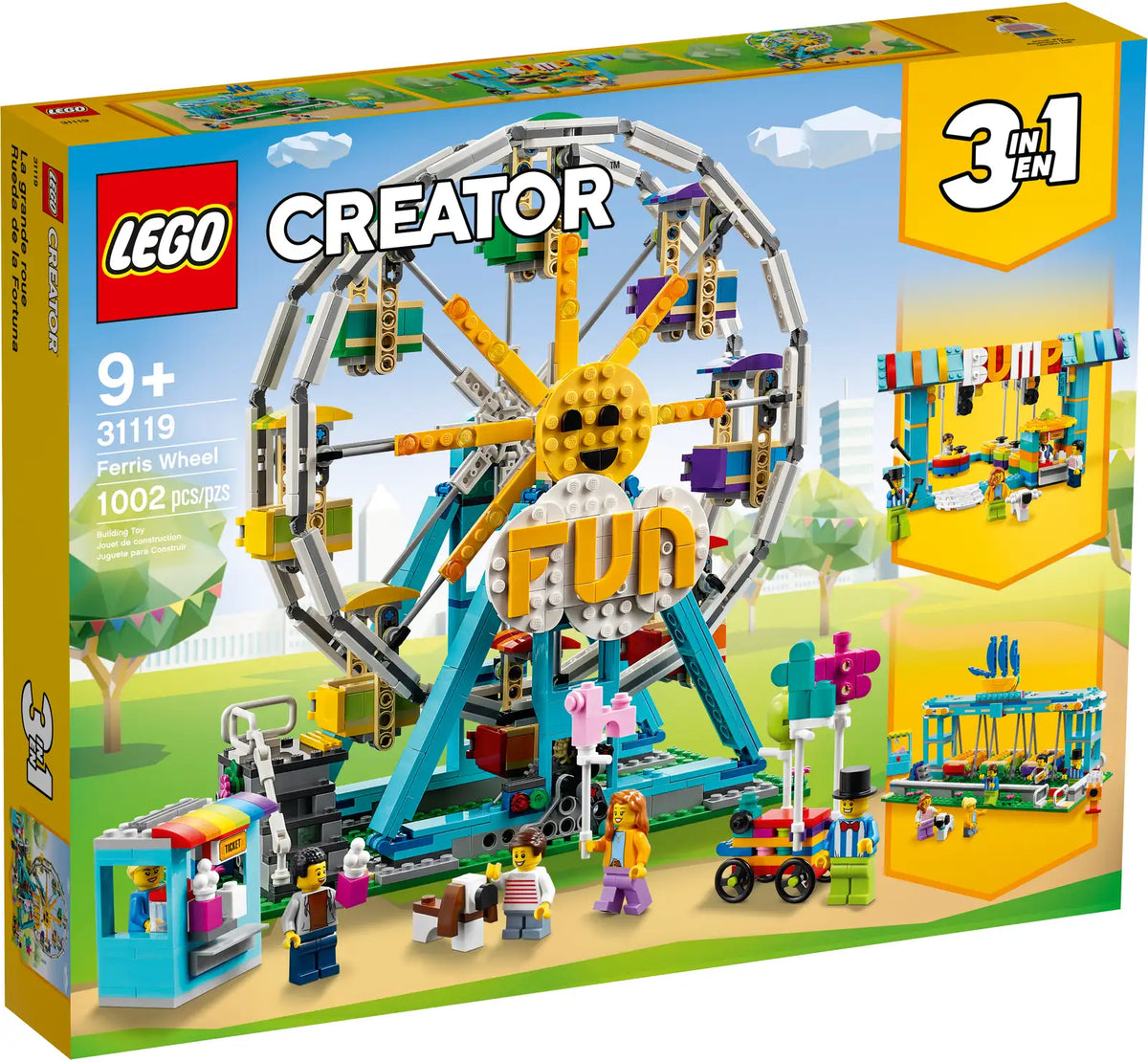 LEGO Creator 3-i-1 Pariserhjul (31119), tivolimodel med gondoler og kiosk