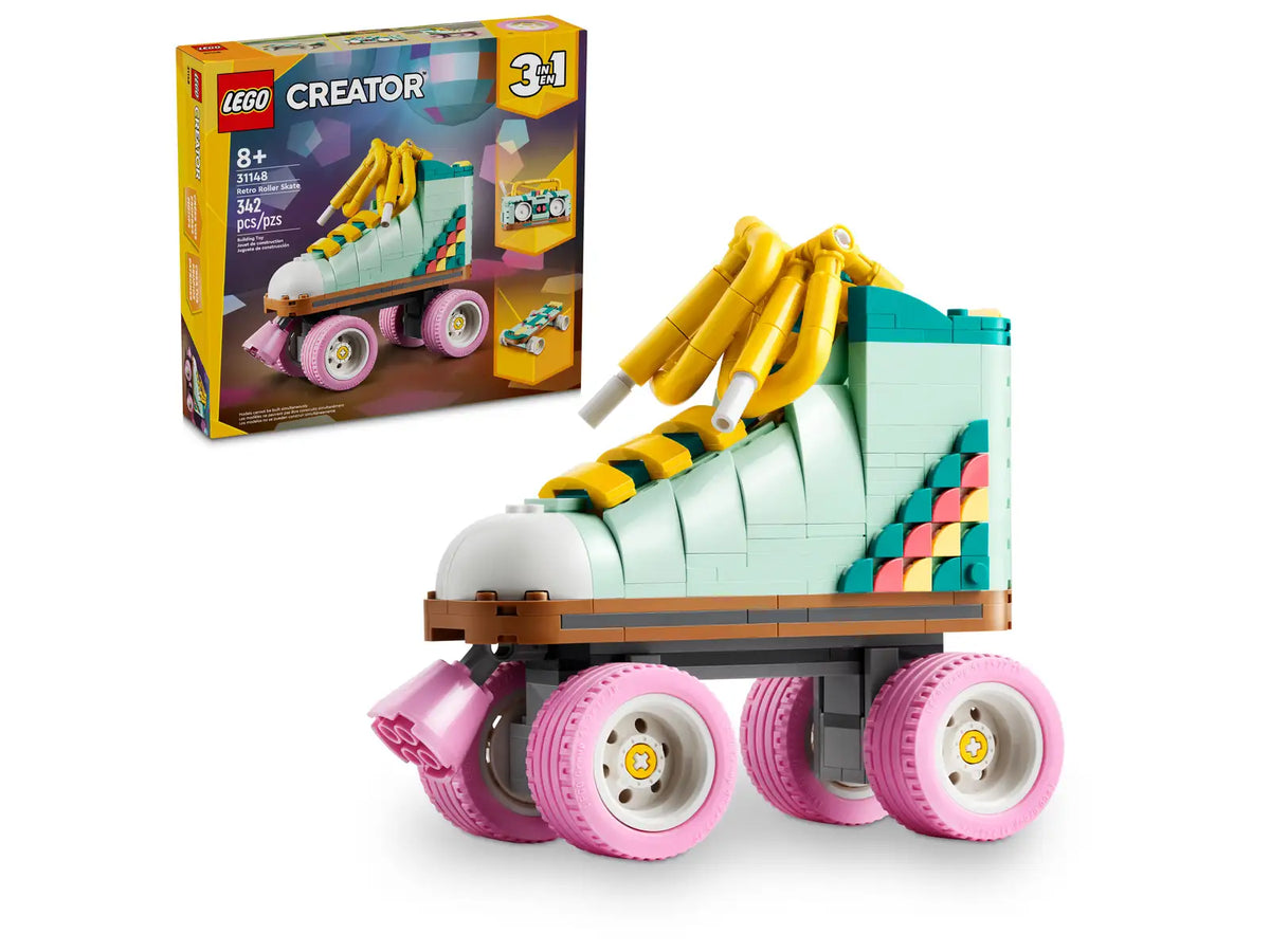 LEGO Creator Retro-rulleskøjte 31148 med pink hjul og gule snørebånd