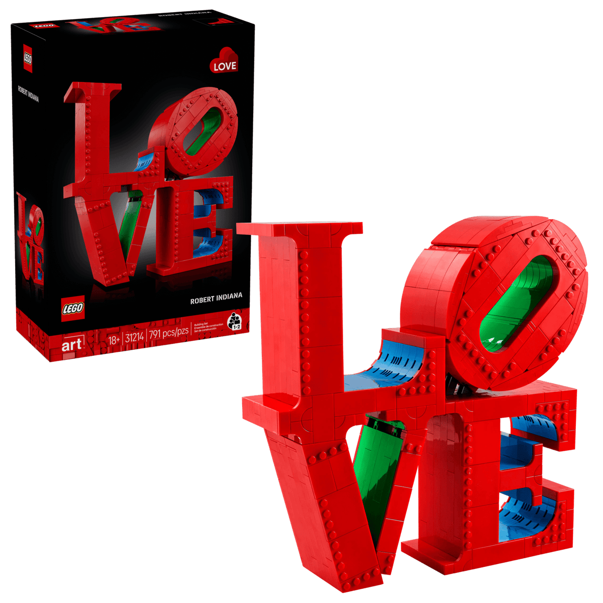 LEGO Art LOVE, klodsbygget version af Robert Indianas popkunst-skulptur, sæt 31214