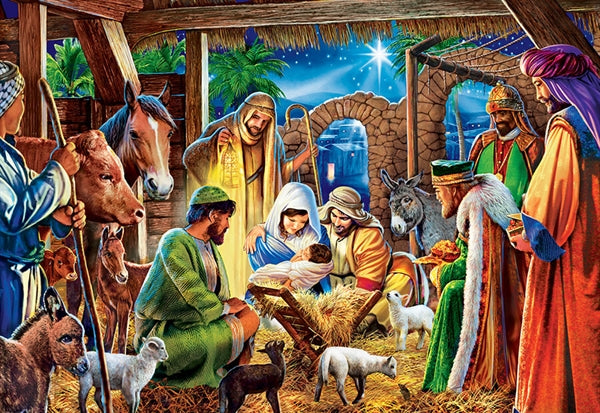 MasterPieces puslespil Away in a Manger med 300 XXL brikker