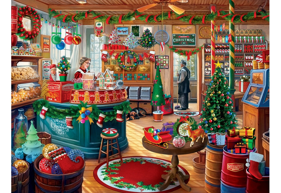 MasterPieces puslespil Mistletoe Market med 300 XXL brikker