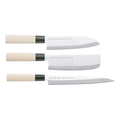 Se Satake Satake Houcho knivsæt nakiri, sashimi & santoku 3 dele ✔ Kæmpe udvalg i Satake ✔ Hurtig levering: 1 - 2 Hverdage samt billig fragt - Varenummer: NDN-33930-01 og barcode / Ean: '7340039200709 på lager - Udsalg på Home & Garden - Kitchen & Dining - Kitchen Tools & Utensils - Kitchen Knives Spar op til 56% - Over 1354 kendte brands på udsalg