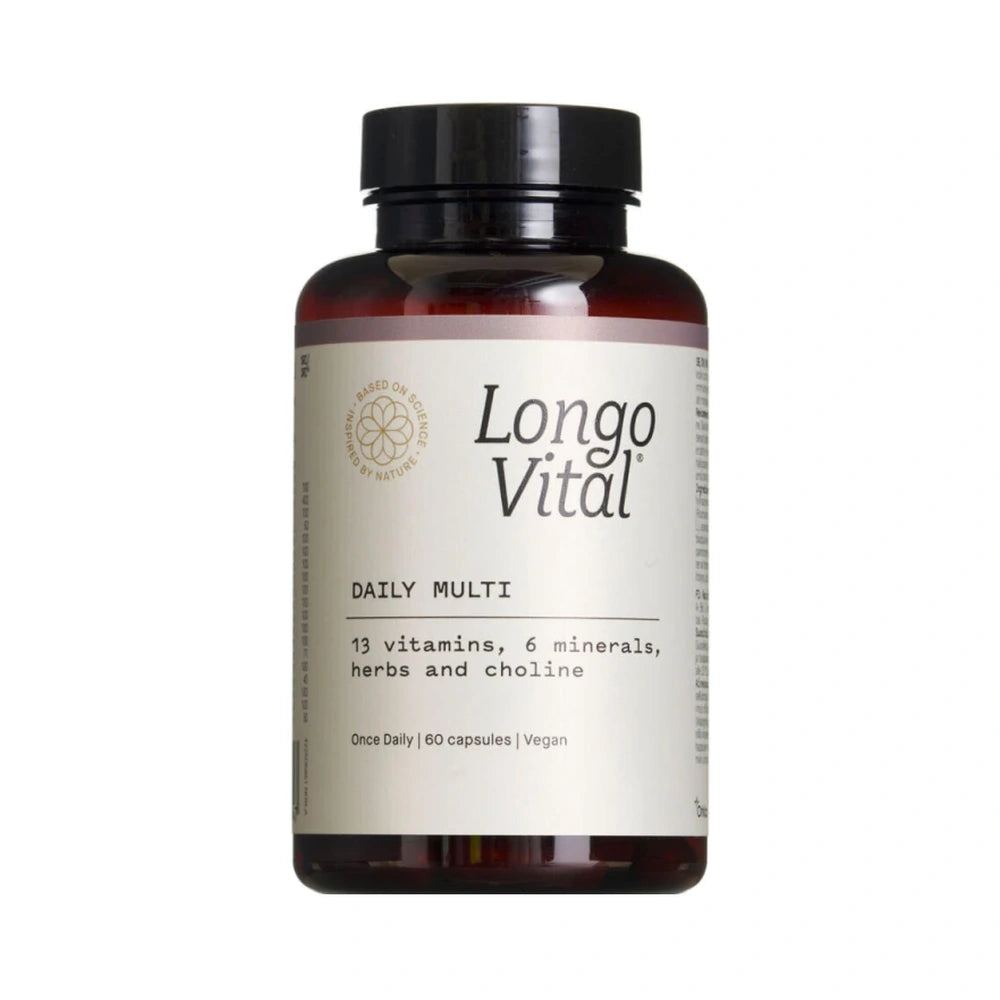 Pakning med Longo Vital Daily Multi kosttilskud i kapselform, 60 stk