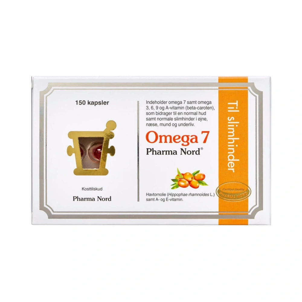 Pakning med Pharma Nord Omega 7 kosttilskud med havtorn, 150 stk