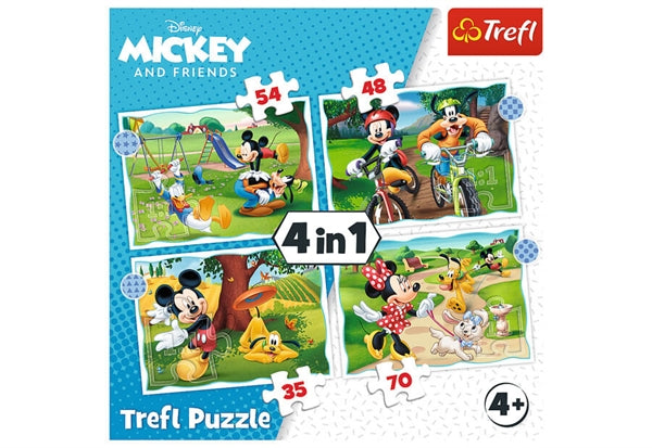Trefl børnepuslespil med Mickey Mouse, 35, 48, 54 og 70 brikker