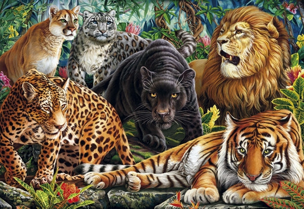 Clementoni puslespil Wild Cats med 500 brikker