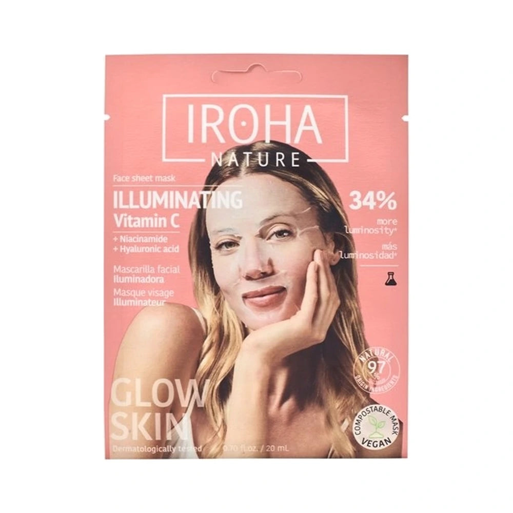 IROHA Illuminating Vitamin C Face Sheet Mask, ansigtsmaske i enkeltpakning