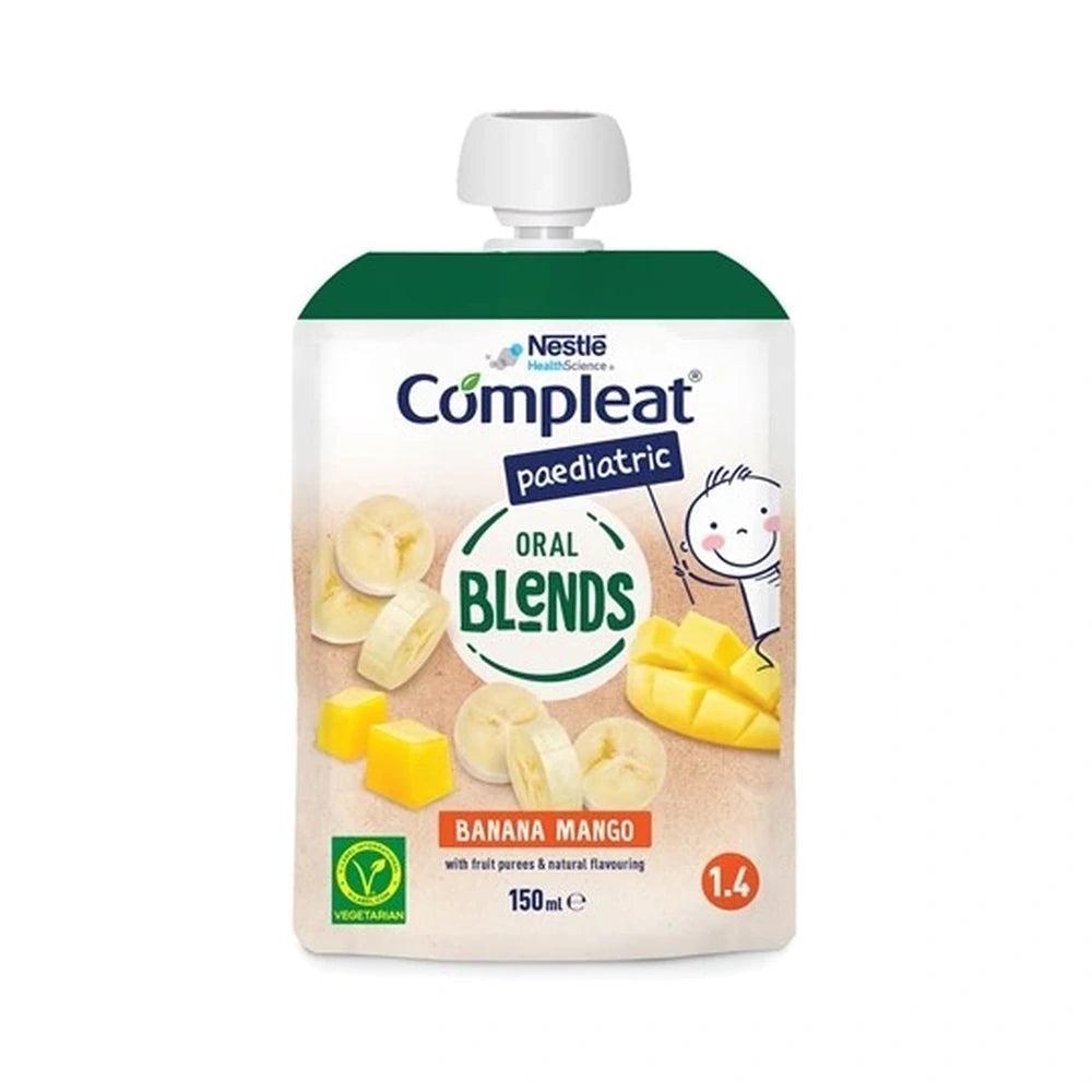 Nestlé Compleat Oral Blends ernæringstilskud med smag af banan og mango, 150 ml
