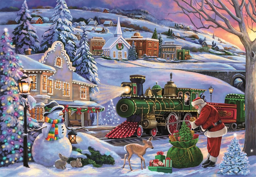 Clementoni puslespil Christmas Train med 500 brikker