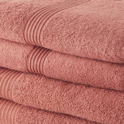 Håndklæde sæt TODAY Terrakotta 100% bomuld (4 Dele)
