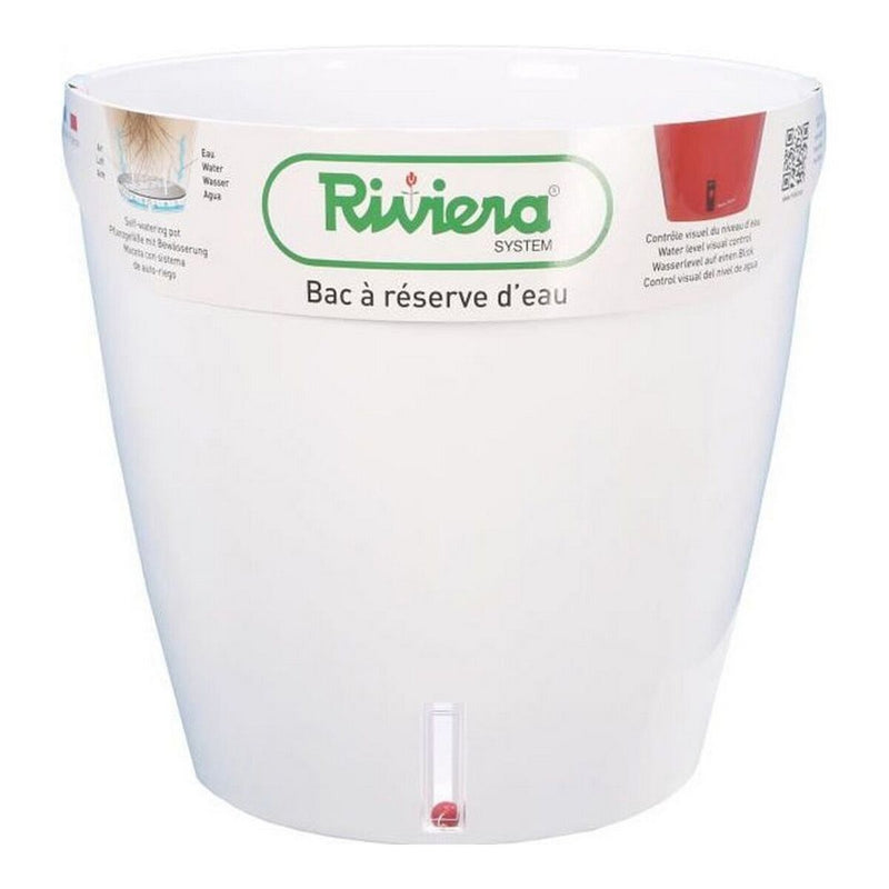 Selvvandende pot Riviera Eva New Hvid Plastik Cirkulær Ø 46 cm