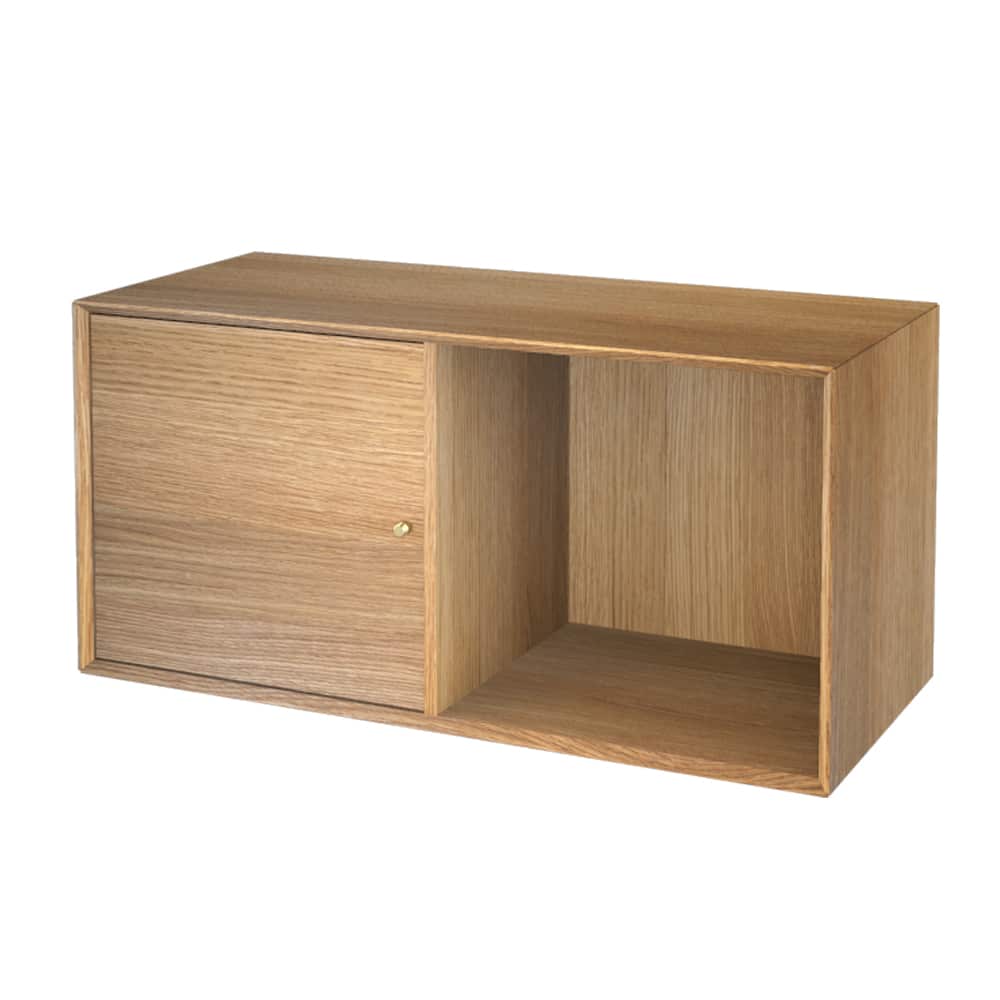 The Wood Box 3776 fra serien The Box Reolsystem, reol med 1 dør til venstre