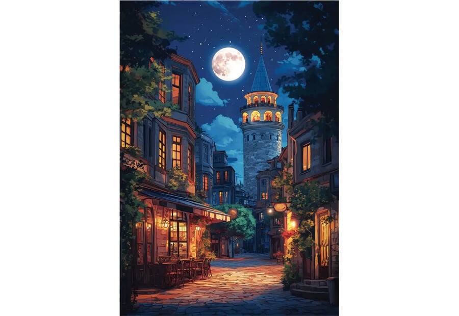 Anatolian puslespil Galata at Full Moon med 500 brikker