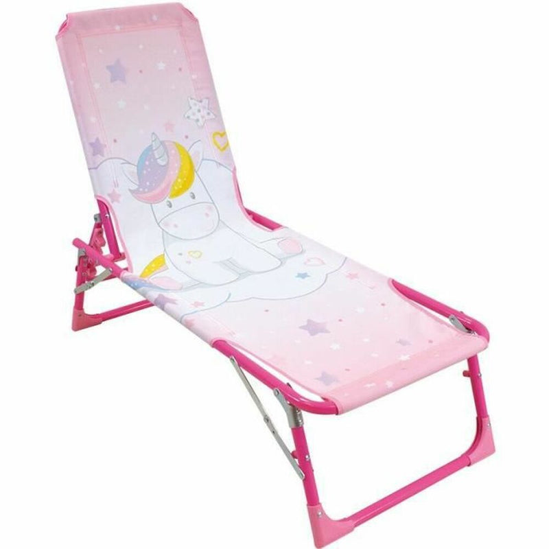 Strand solbad Fun House Unicorn Deckchair Sun Lounger 112 x 40 x 40 cm Børns Foldbar