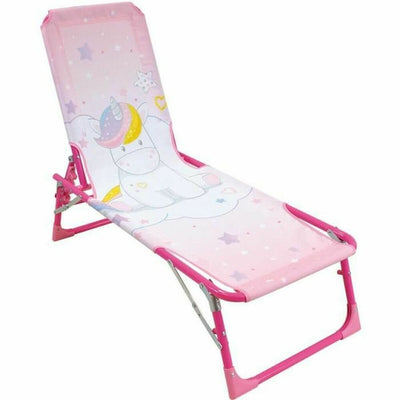 Strand solbad Fun House Unicorn Deckchair Sun Lounger 112 x 40 x 40 cm Børns Foldbar