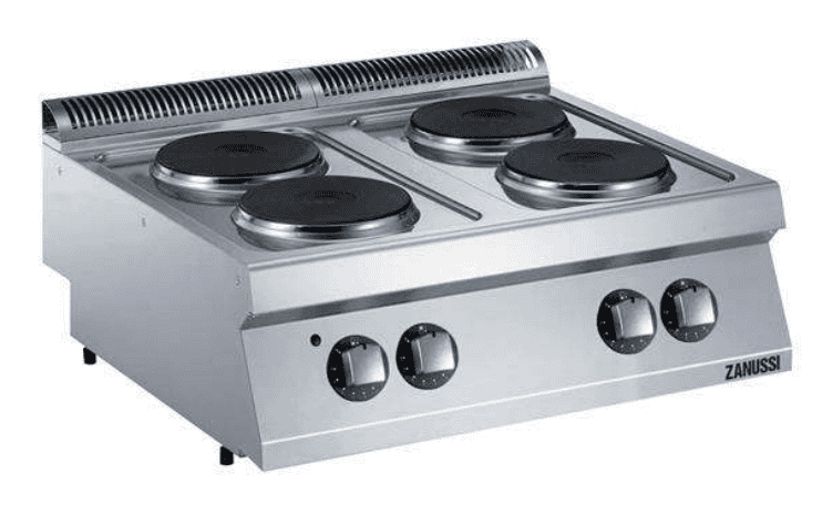 Zanussi EVO 700 elektrisk kogebord med fire kogeplader til professionelt brug
