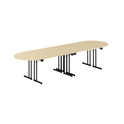 Konferencebord - 340x100cm - Sammenklappeligt bord - Birk-sort
