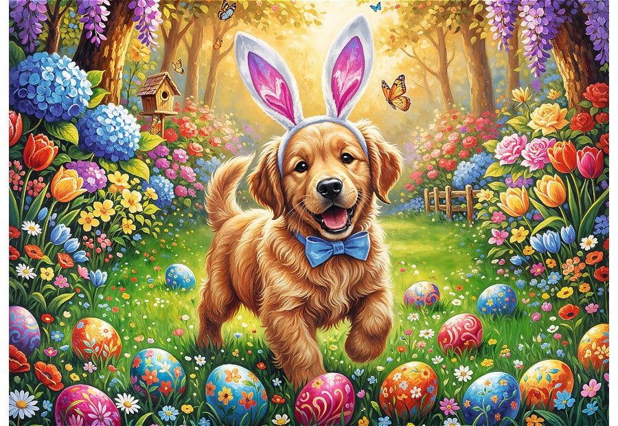 Trefl puslespil Spring Bloom Easter Doggy med 500 brikker