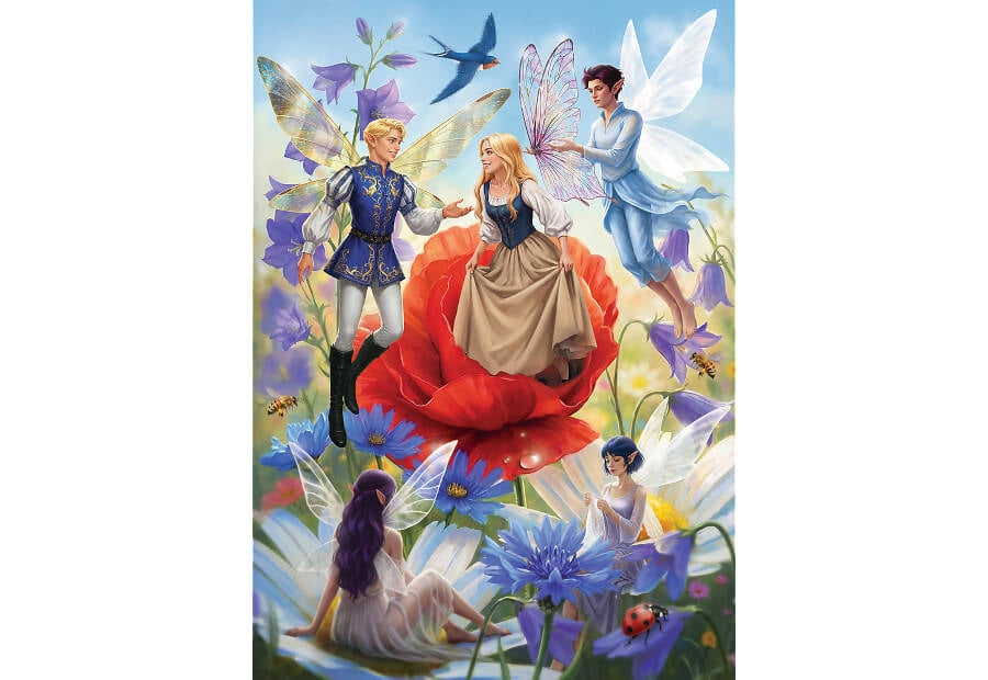 Æske med Trefl puslespillet Enchanted Fairy Tales – Thumbelina, 500 brikker