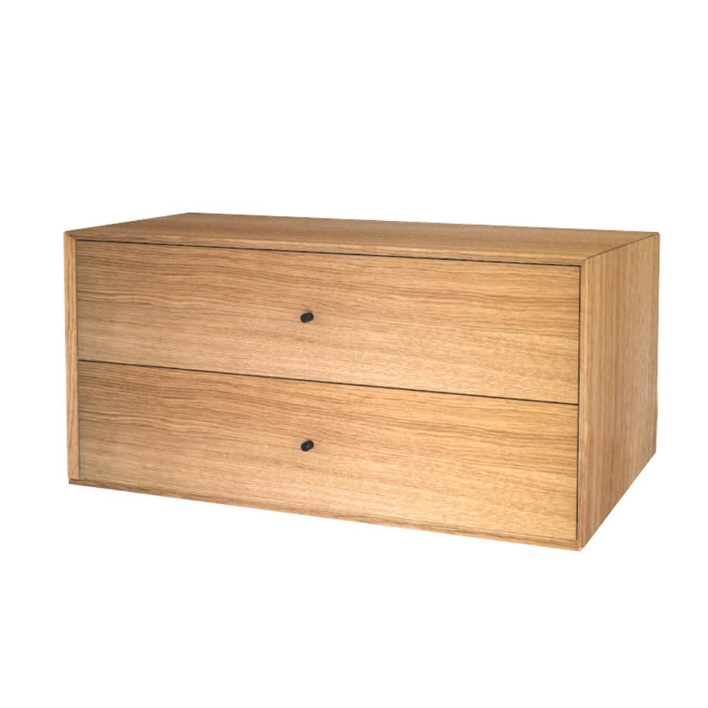 The Wood Box 3776 væghængt modul med 2 skuffer, Storage & Shelves