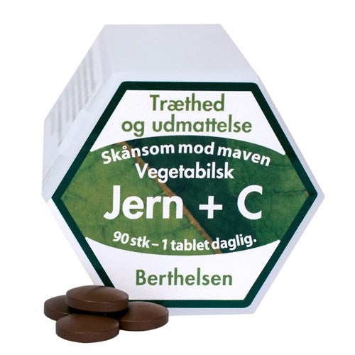 Pakning med jern med C, 90 tabletter, fra Berthelsen
