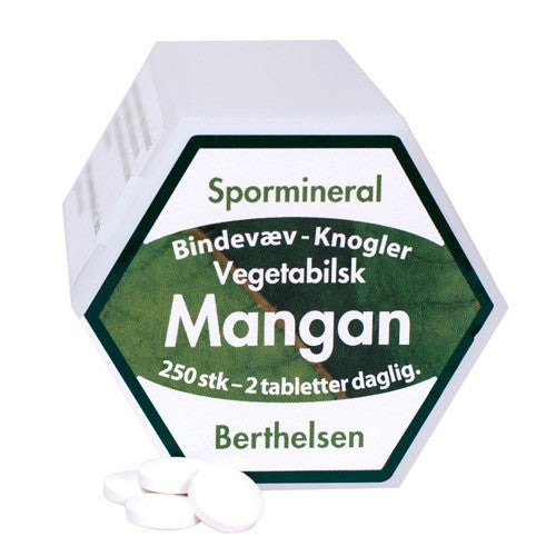 Pakke med mangantabletter, 250 stk., fra Berthelsen