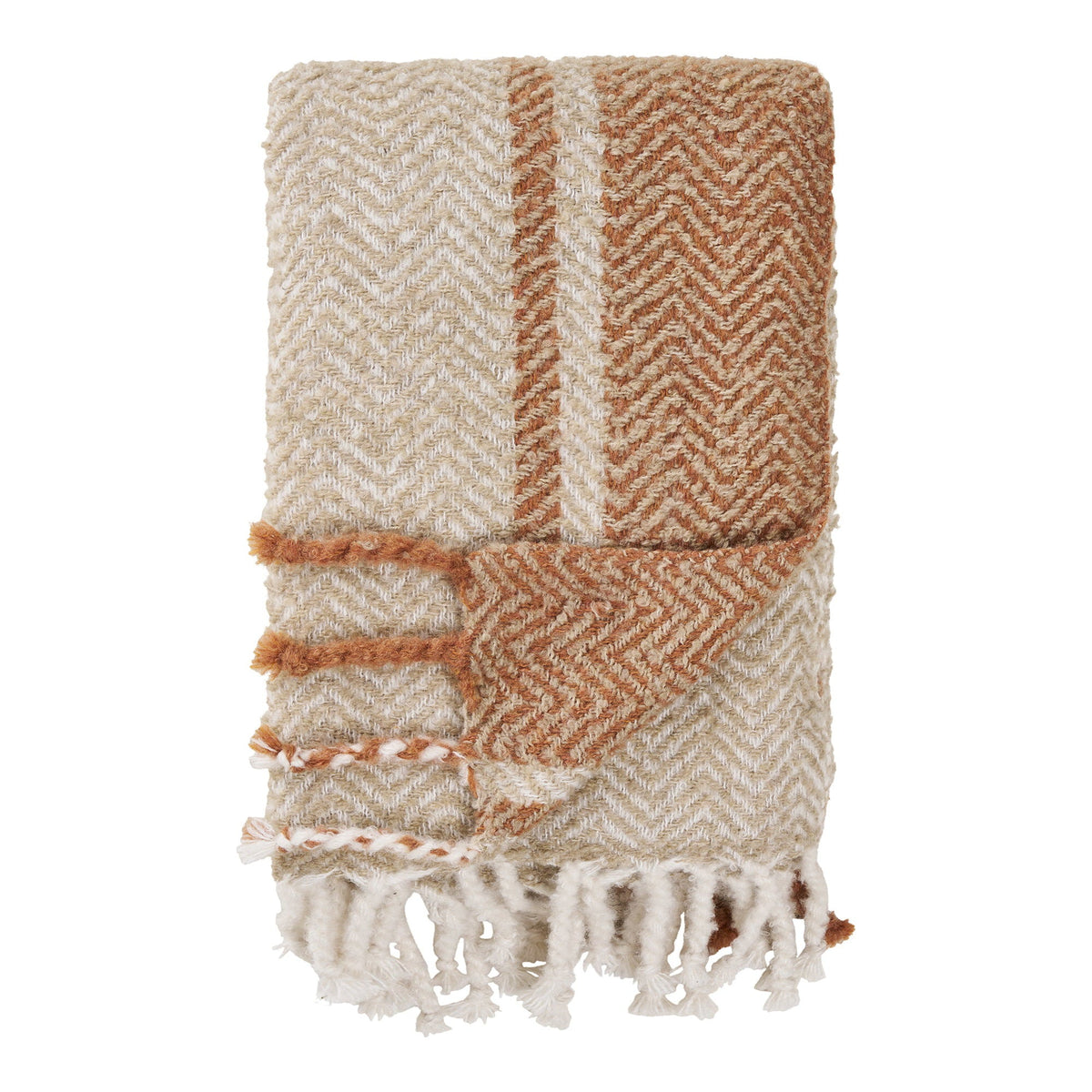 Almora plaid fra House Nordic i beige og gylden orange