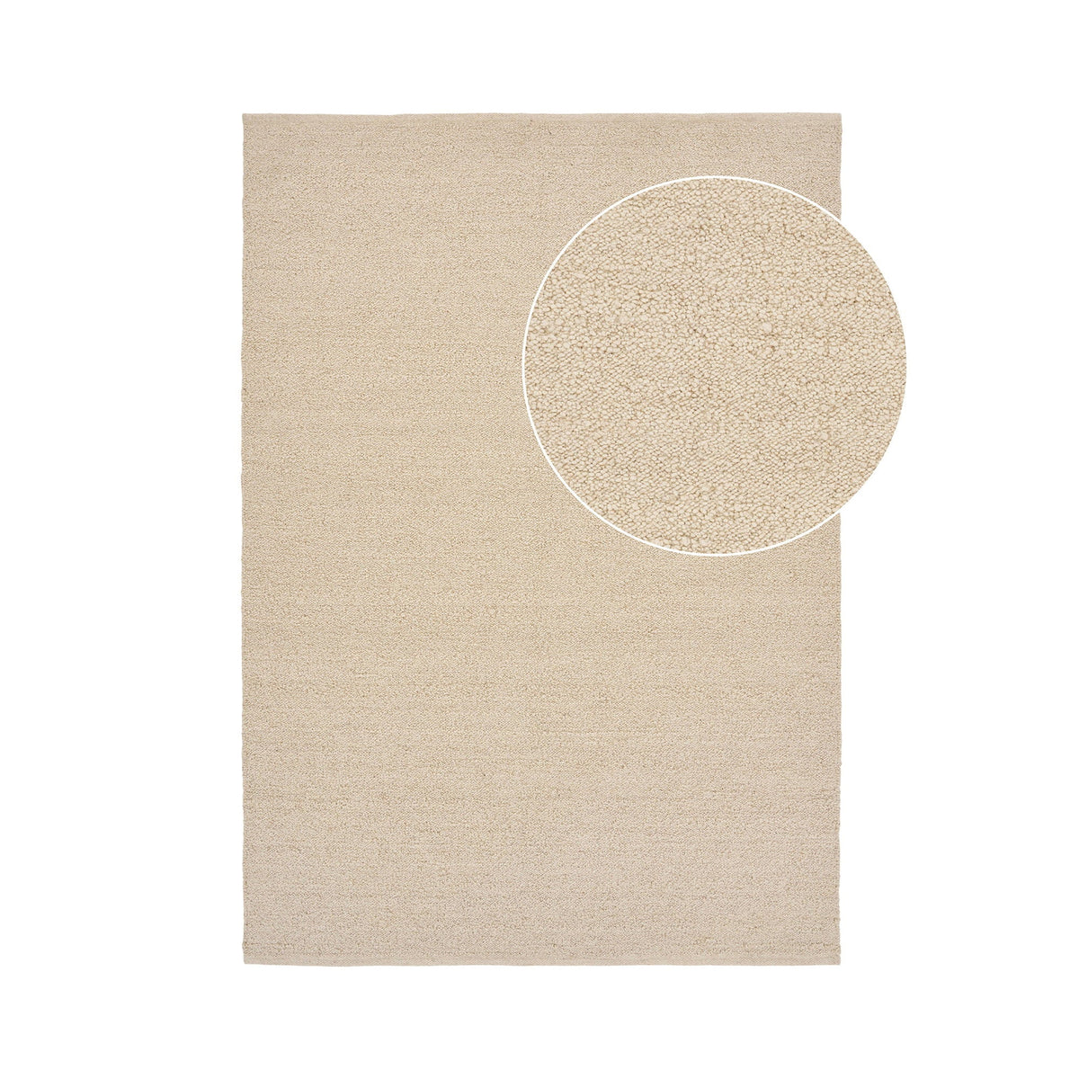Bela håndvævet gulvtæppe i beige fra House Nordic