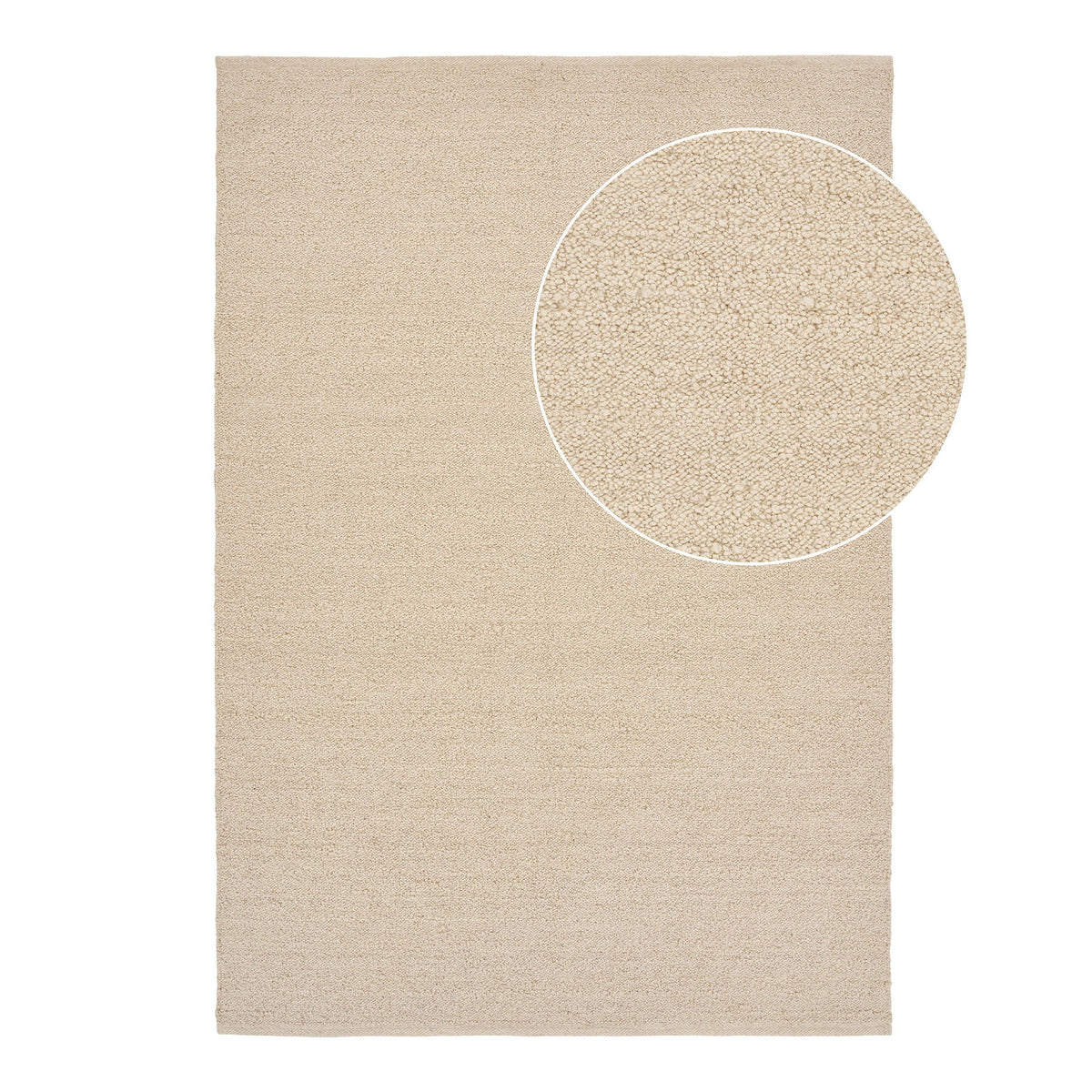 Stort Bela håndvævet gulvtæppe i beige fra House Nordic