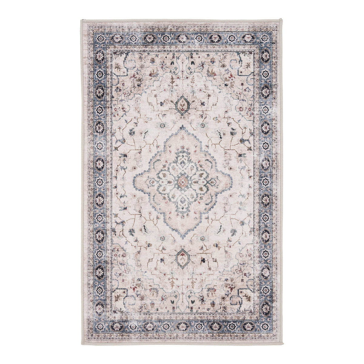 Havana dørmåtte i råhvid, beige og støvet blå fra House Nordic, 50x80 cm