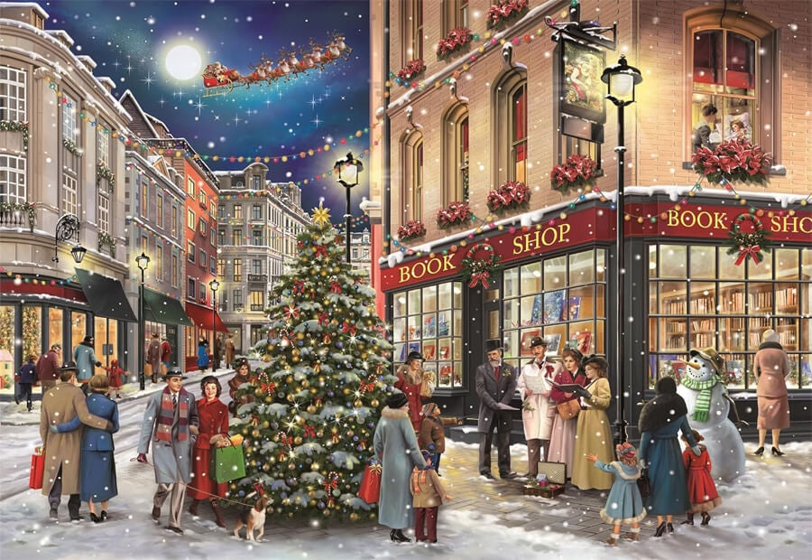 Clementoni puslespil A Christmas Stroll med 1000 brikker