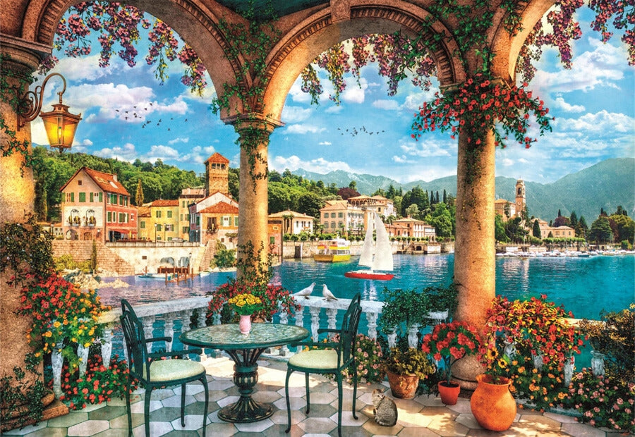 Clementoni-puslespil Balcony View of Lake Como med 1000 brikker