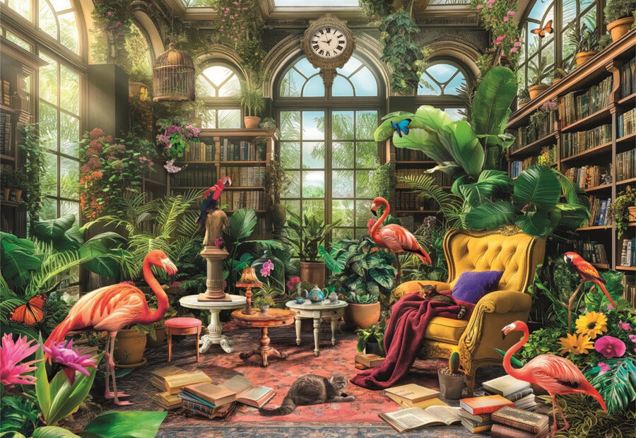 Clementoni puslespil The Greenhouse Library med 1000 brikker