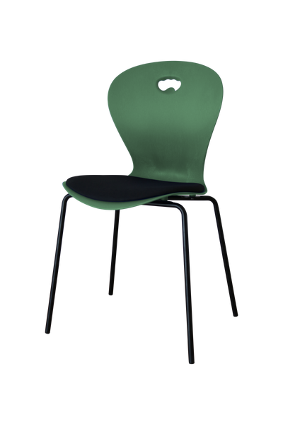 KAROLINE Stabelstol m/sædepolster Upcycled plast - Grøn