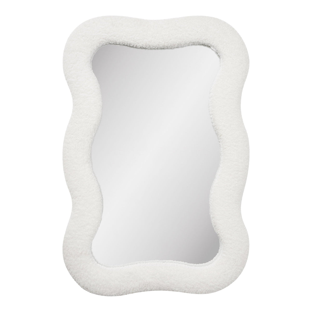 Hvidt Bosaro vægspejl i teddy-stil fra House Nordic, 80 x 54 cm