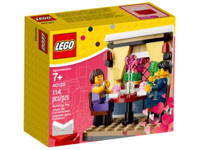 LEGO Valentines Day Dinner 40120 restaurantscene med to minifigurer