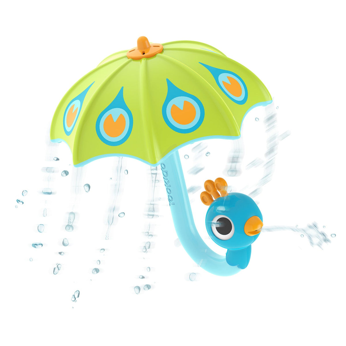 Grøn Yookidoo påfugleparaply til badet, Fill 'N' Rain Peacock Umbrella