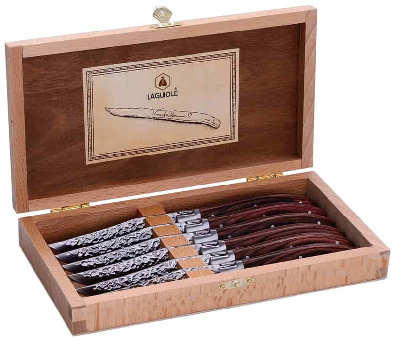 Laguiole Momuy 6 Steakknive i Træ
