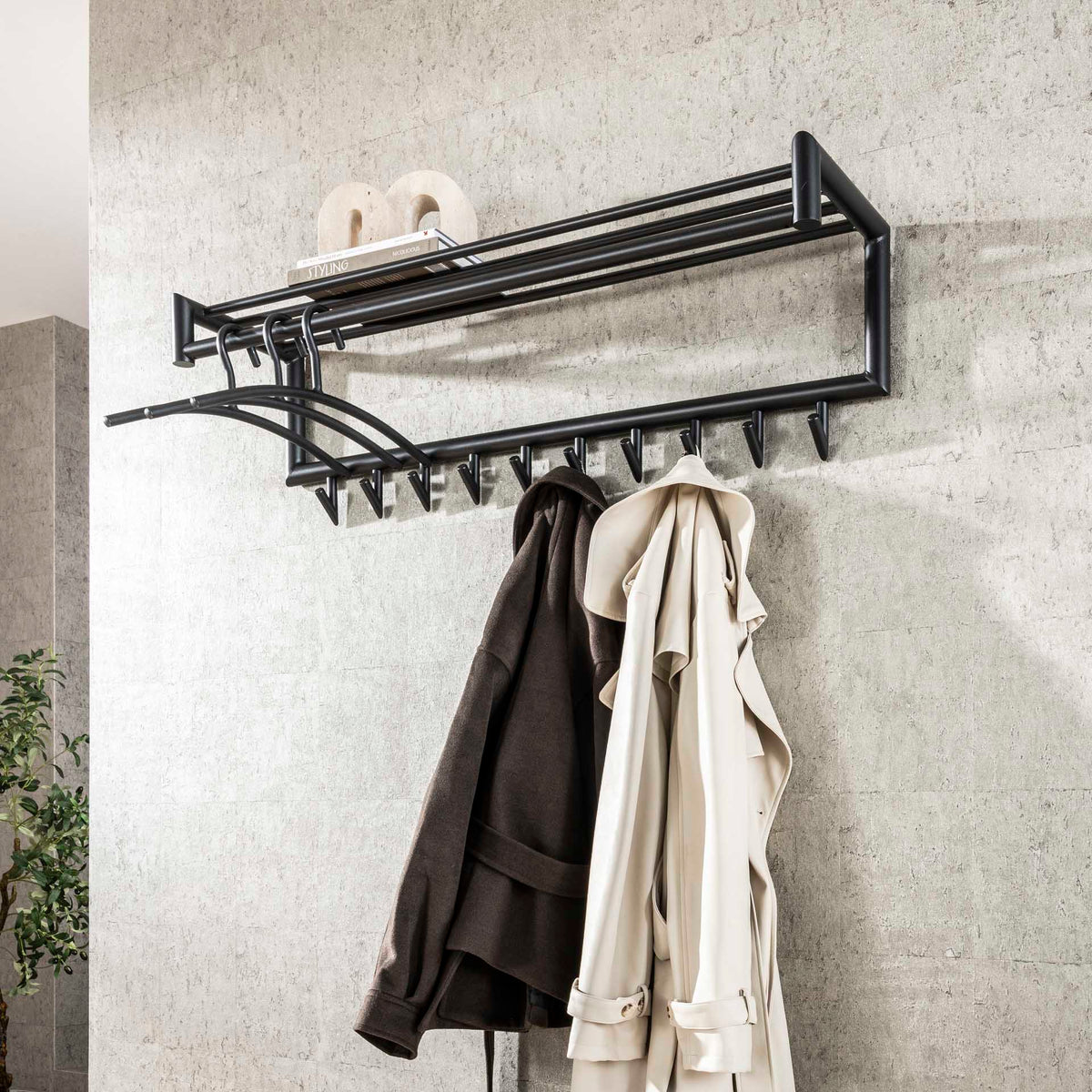 Se Curota - Hattehylde i mørkegrå stål, bredde 100 cm., højde 30 cm. ❤ Kæmpe udvalg i 3-nordic - Køb online på udsalg og tilbud lige nu ❤ Lav fragtpris og hurtig levering - Varenummer: 3-nordic-8862 og barcode / Ean: på lager - Udsalg på Entre - Hattehylder Spar stort – op til 53% - Eksklusivt udsalg på over 2.739 brands