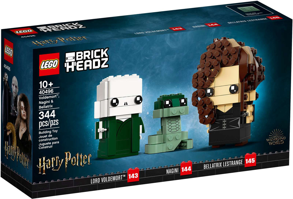 LEGO BrickHeadz-sæt 40496 med figurerne Voldemort, Nagini og Bellatrix Lestrange