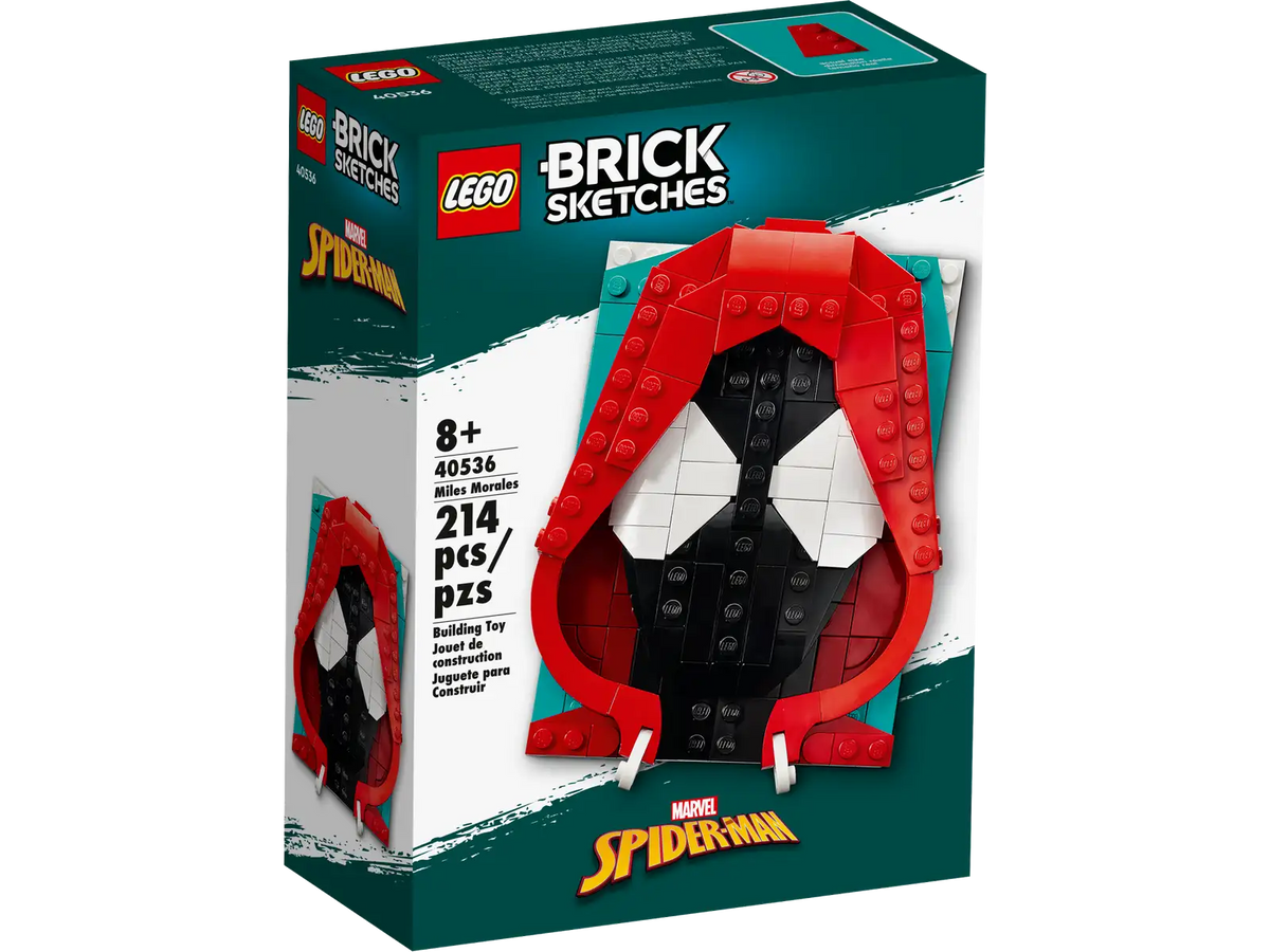 LEGO Brick Sketches Miles Morales 40536 vægkunst med Spider-Man