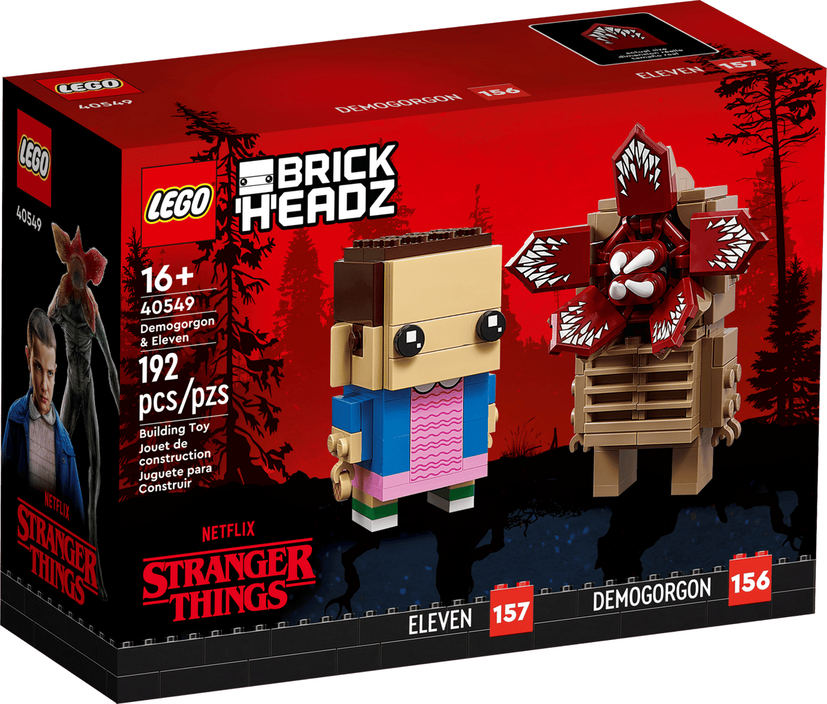 LEGO BrickHeadz Demogorgon og Eleven 40549, to byggefigurer fra Stranger Things