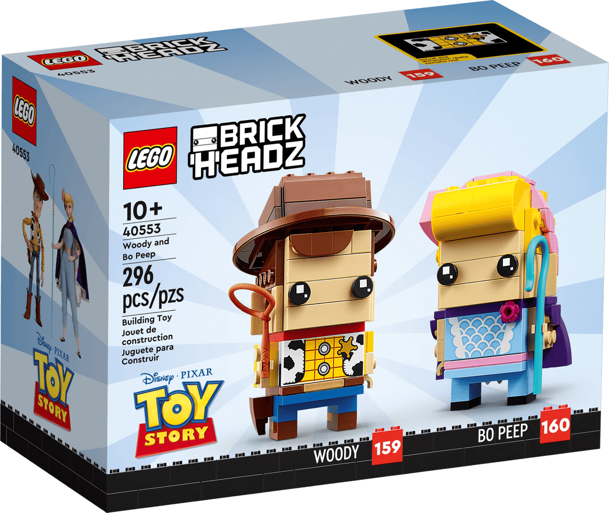 LEGO BrickHeadz-sæt 40553 med figurerne Woody og Bodil fra Toy Story