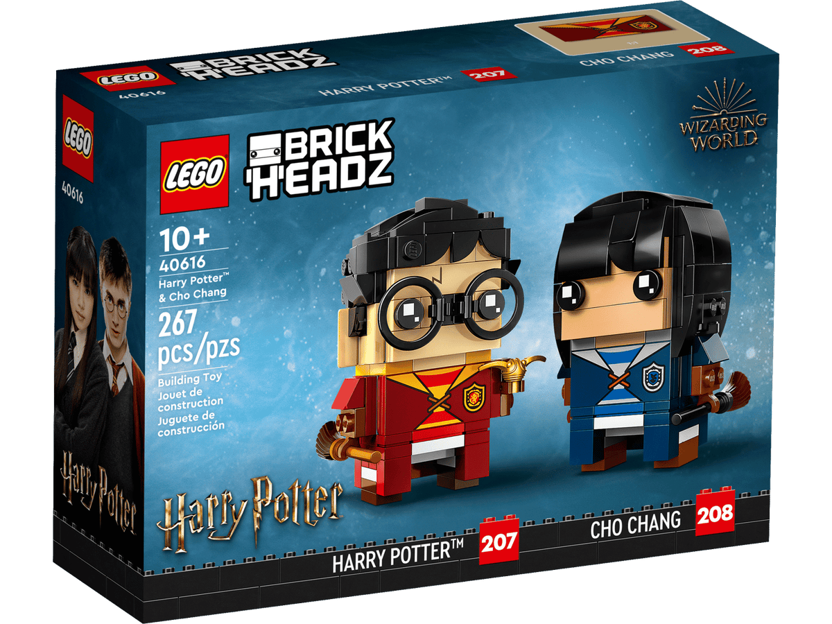 LEGO BrickHeadz-figurer af Harry Potter og Cho Chang i Quidditch-uniformer